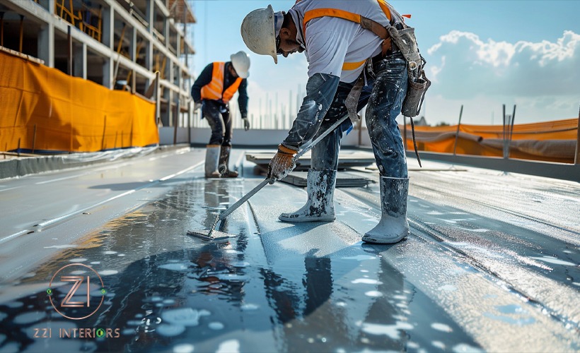 Mold growth on interior villa wall caused by water infiltration in Dubai