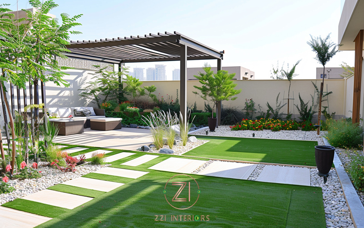 Low-maintenance landscaping design for UAE villa with desert plants and gravel