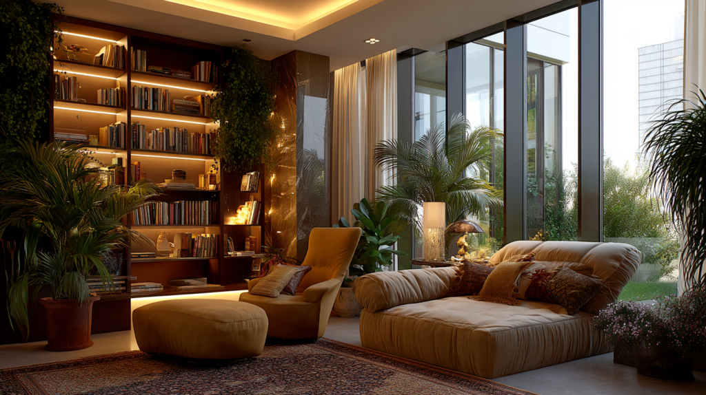 Comfortable villa furniture layout designed by Best Villa Interior Designer in Dubai