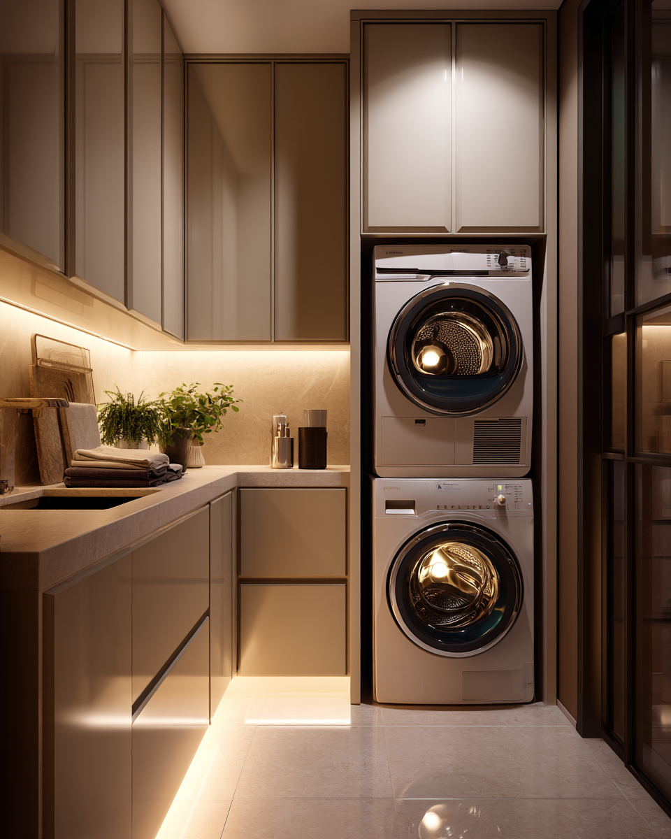 Modern laundry room design ideas by ZZI Interiors Dubai